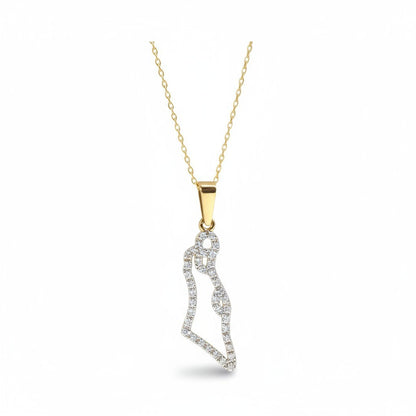 Diamond Israel Map | Gold Necklaces for Women