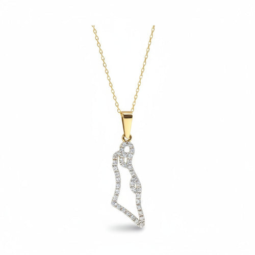 Diamond Israel Map | Gold Necklaces for Women