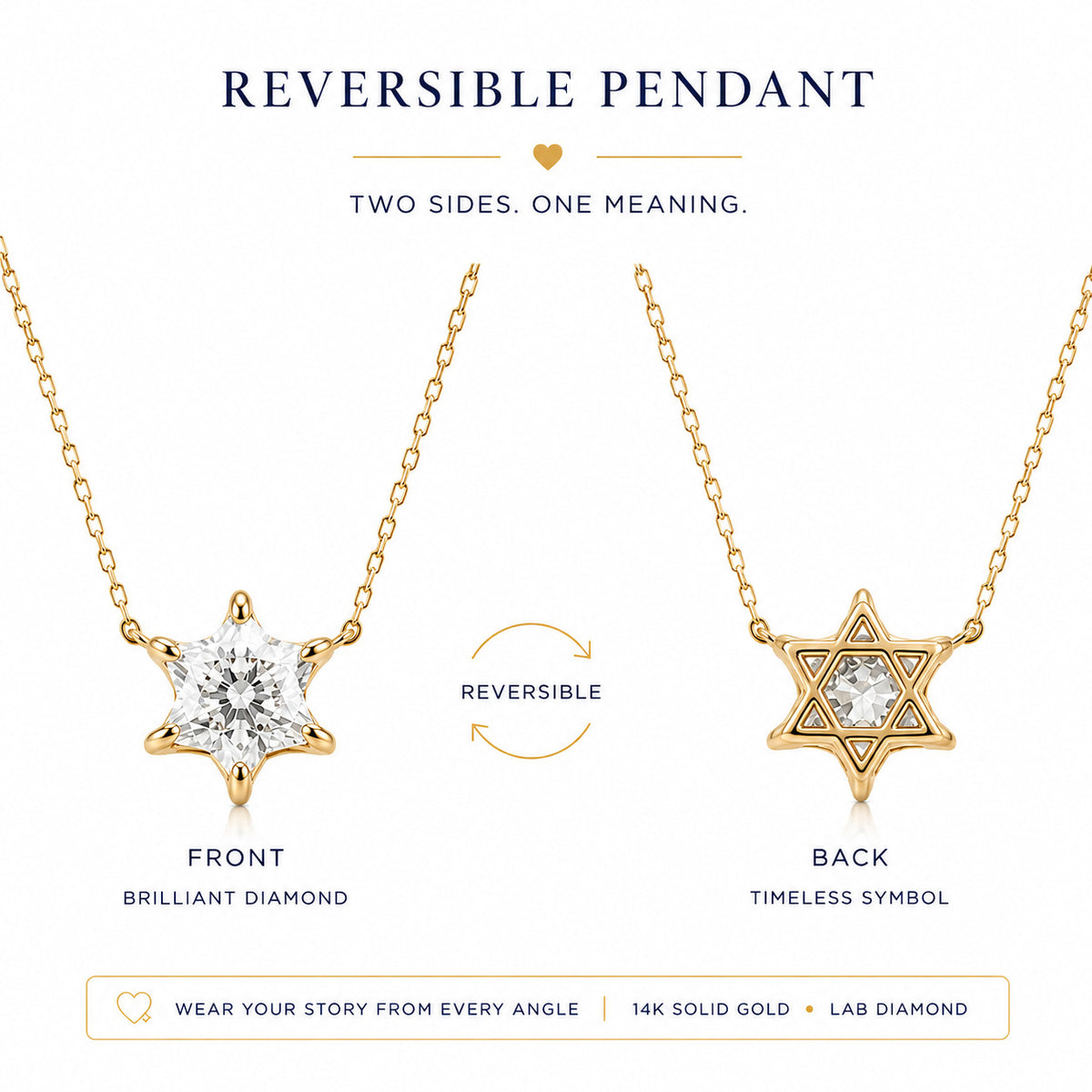 Diamond magen david star of David pendant in white gold with mixed diamond settings by Alef Bet