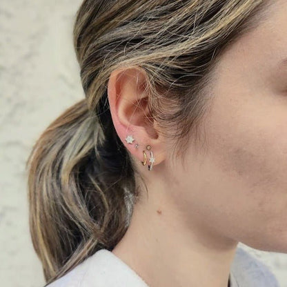 Diamond Pave Jewish Star Earrings 14k