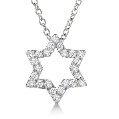 Diamond Pave Star Necklace in 14k Gold