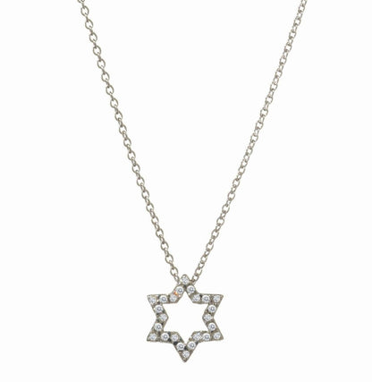 Diamond Pave Star Necklace in 14k Gold