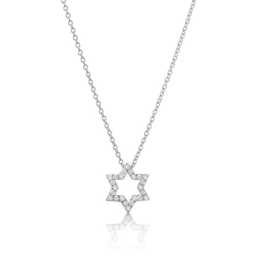 Diamond Pave Star Necklace in 14k Gold