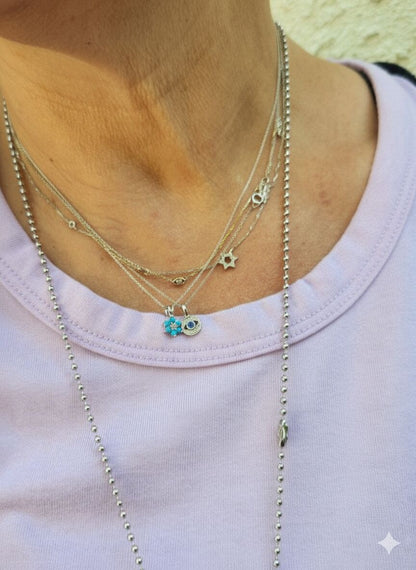 Diamond Rich Evil Eye Pendant and Sapphire