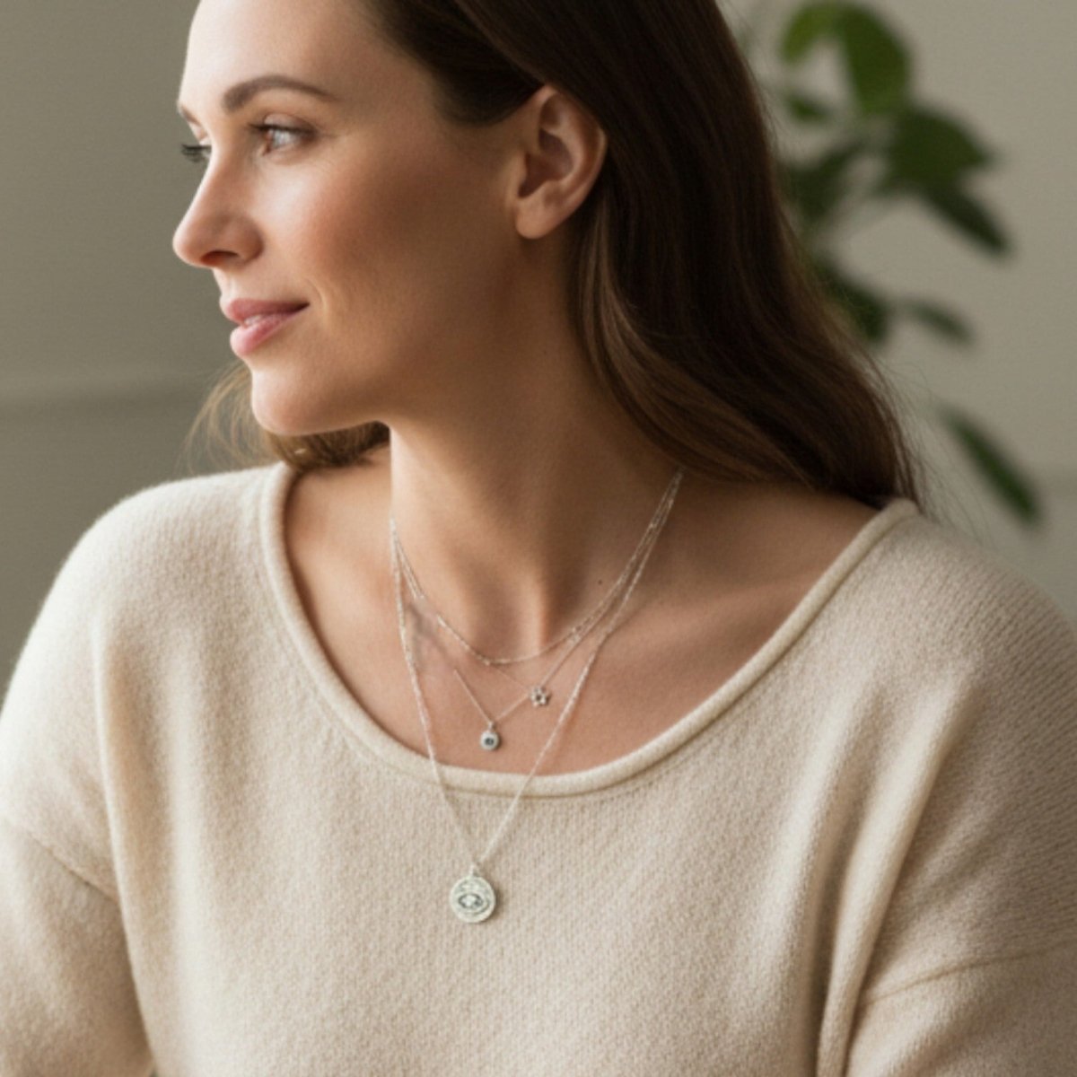 Diamond Rich Evil Eye Pendant and Sapphire