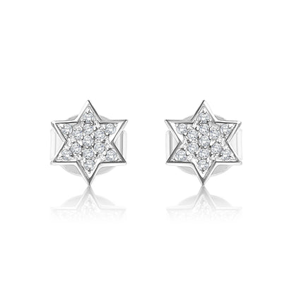 Diamond Star of David Earrings | 14k Gold