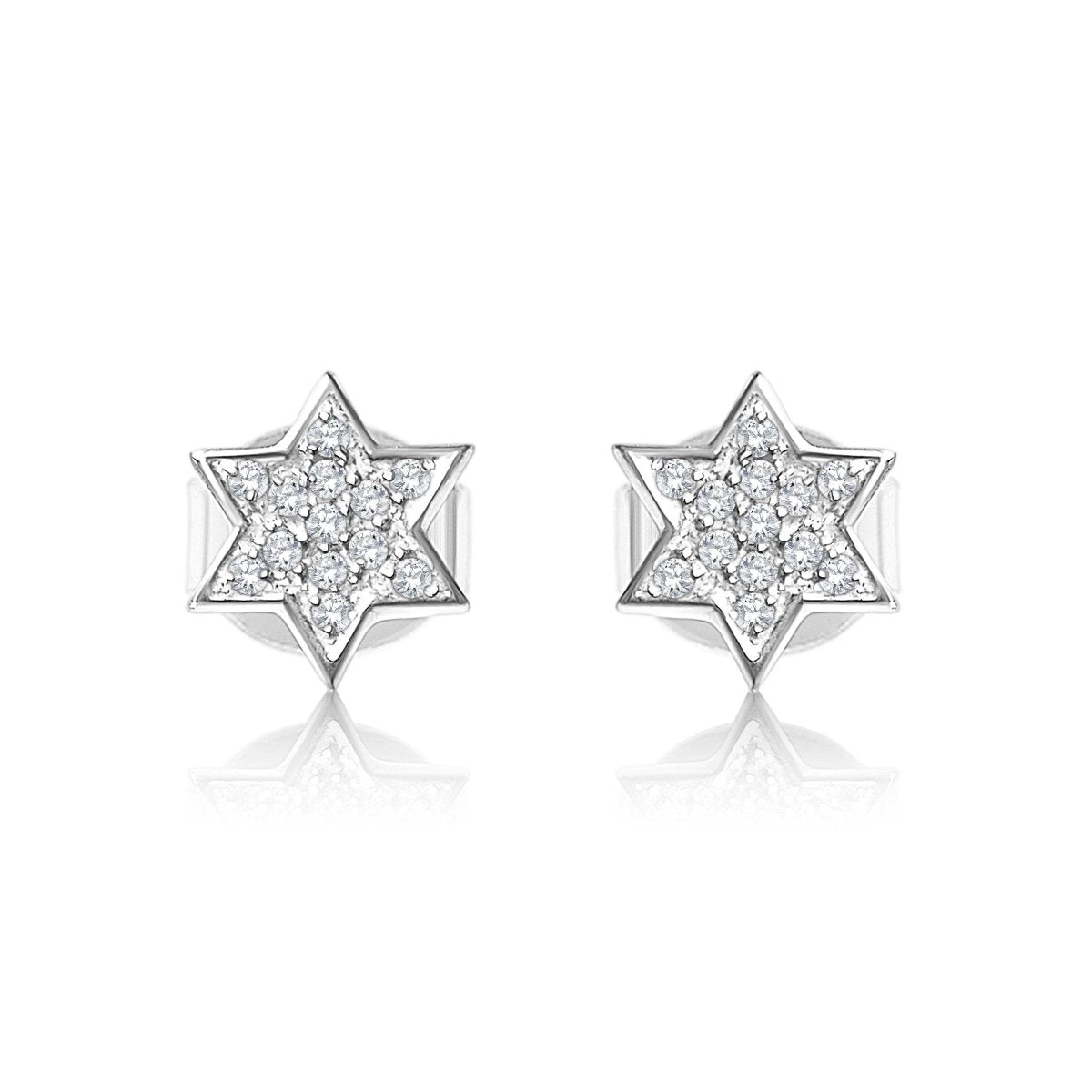 Diamond Star of David Earrings | 14k Gold
