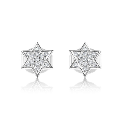 Diamond Star of David Earrings | 14k Gold
