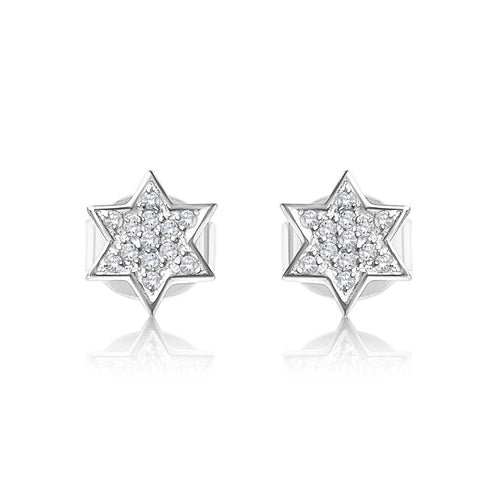 Diamond Star of David Earrings | 14k Gold