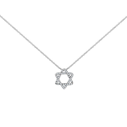 Diamond Star of David Necklace in 14k Gold