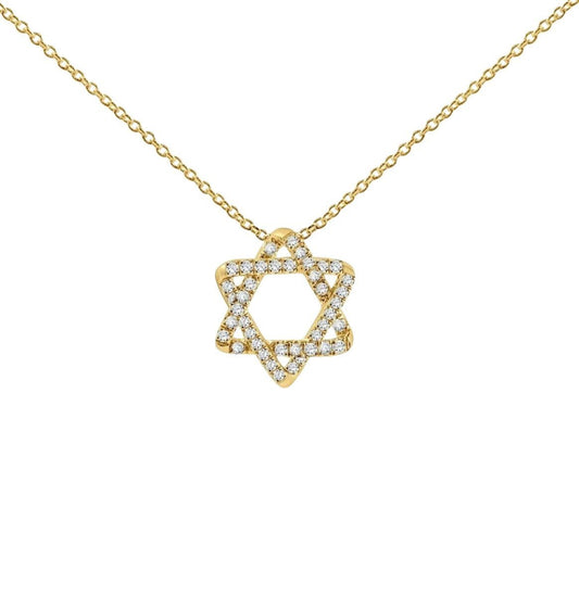 Diamond Star of David Necklace in 14k Gold
