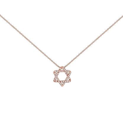 Diamond Star of David Necklace in 14k Gold