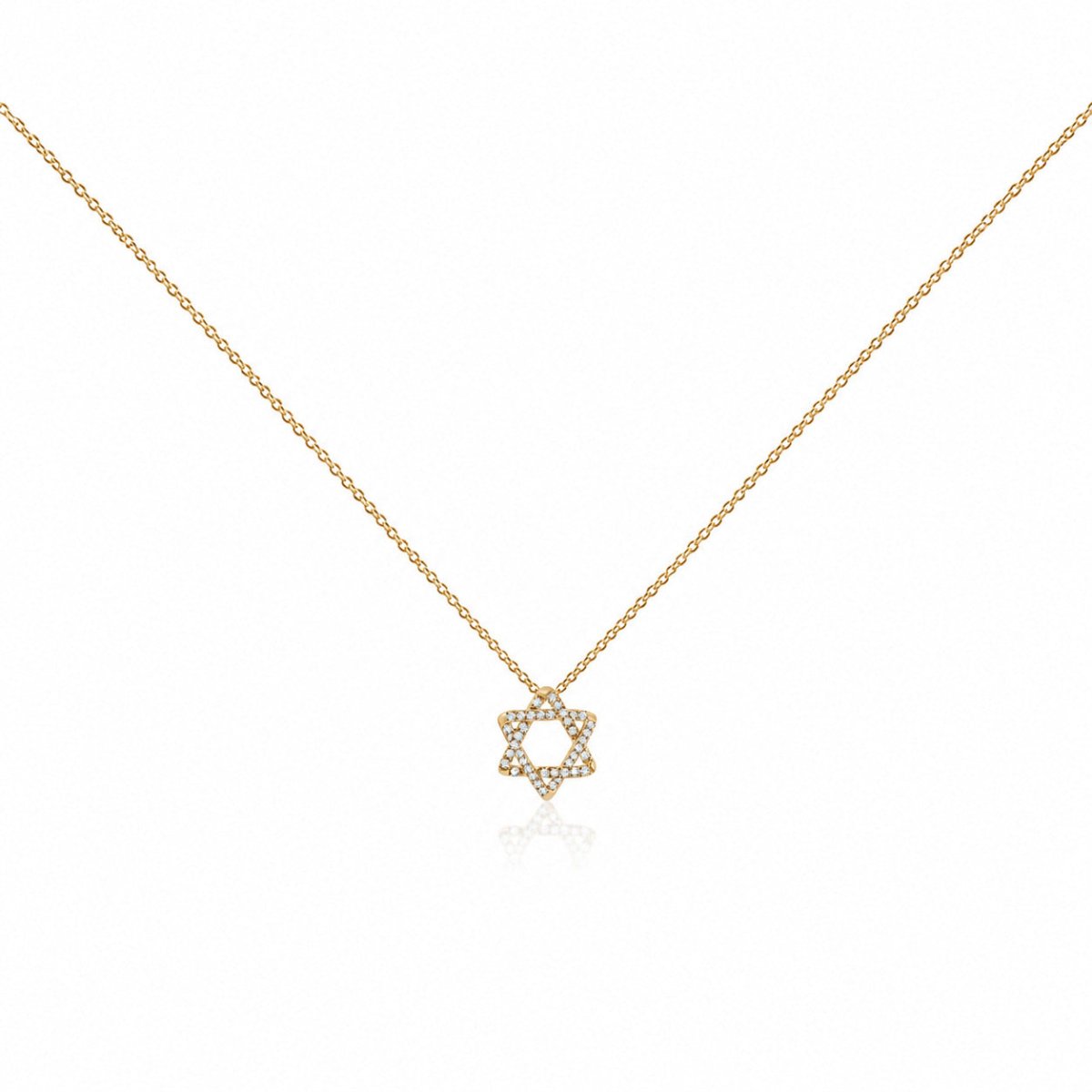Diamond Star of David Necklace in 14k Gold