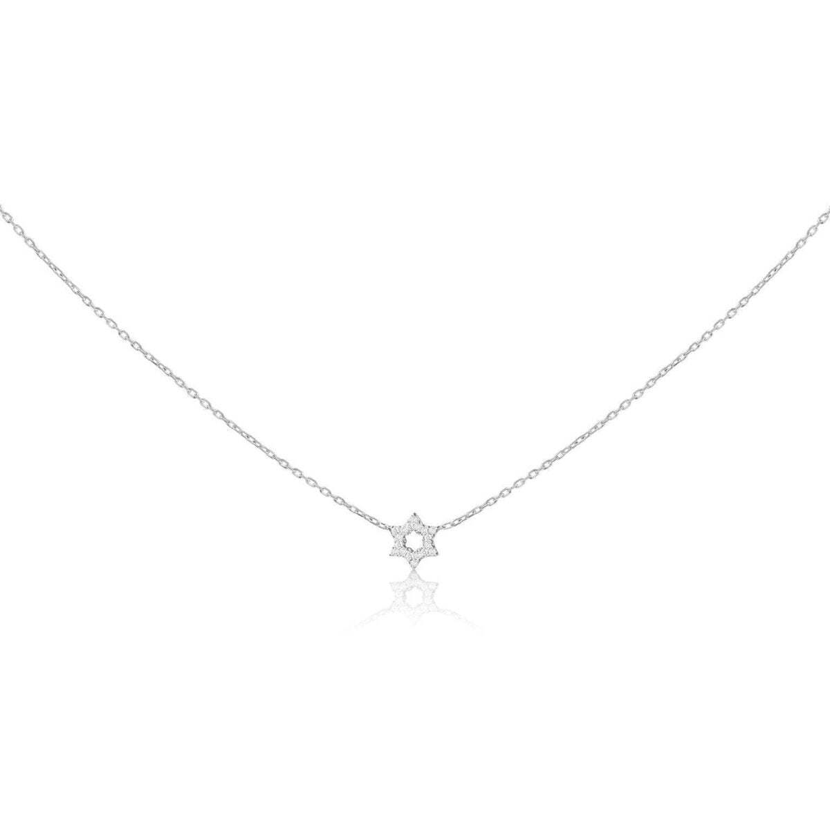 Diamond Star of David Pendant in 14k Gold | Elegant Necklace