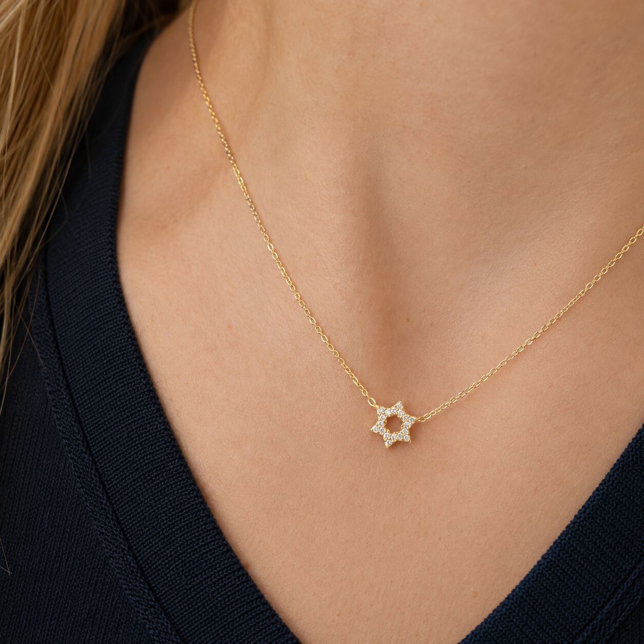 Jewish Star of David Diamond Pendant in 14k White Gold, sparkling faith you will wear every day