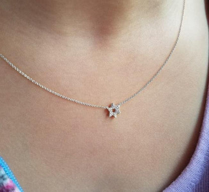Diamond Star of David Pendant in 14k Gold | Elegant Necklace