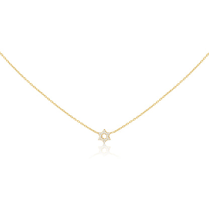 Diamond Star of David Pendant in 14k Gold | Elegant Necklace