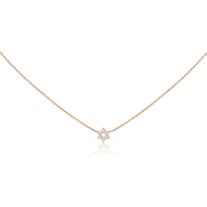 Diamond Star of David Pendant in 14k Gold | Elegant Necklace