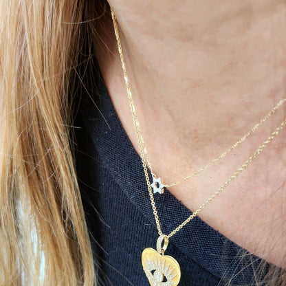 Diamond Star of David Pendant in 14k Gold | Elegant Necklace