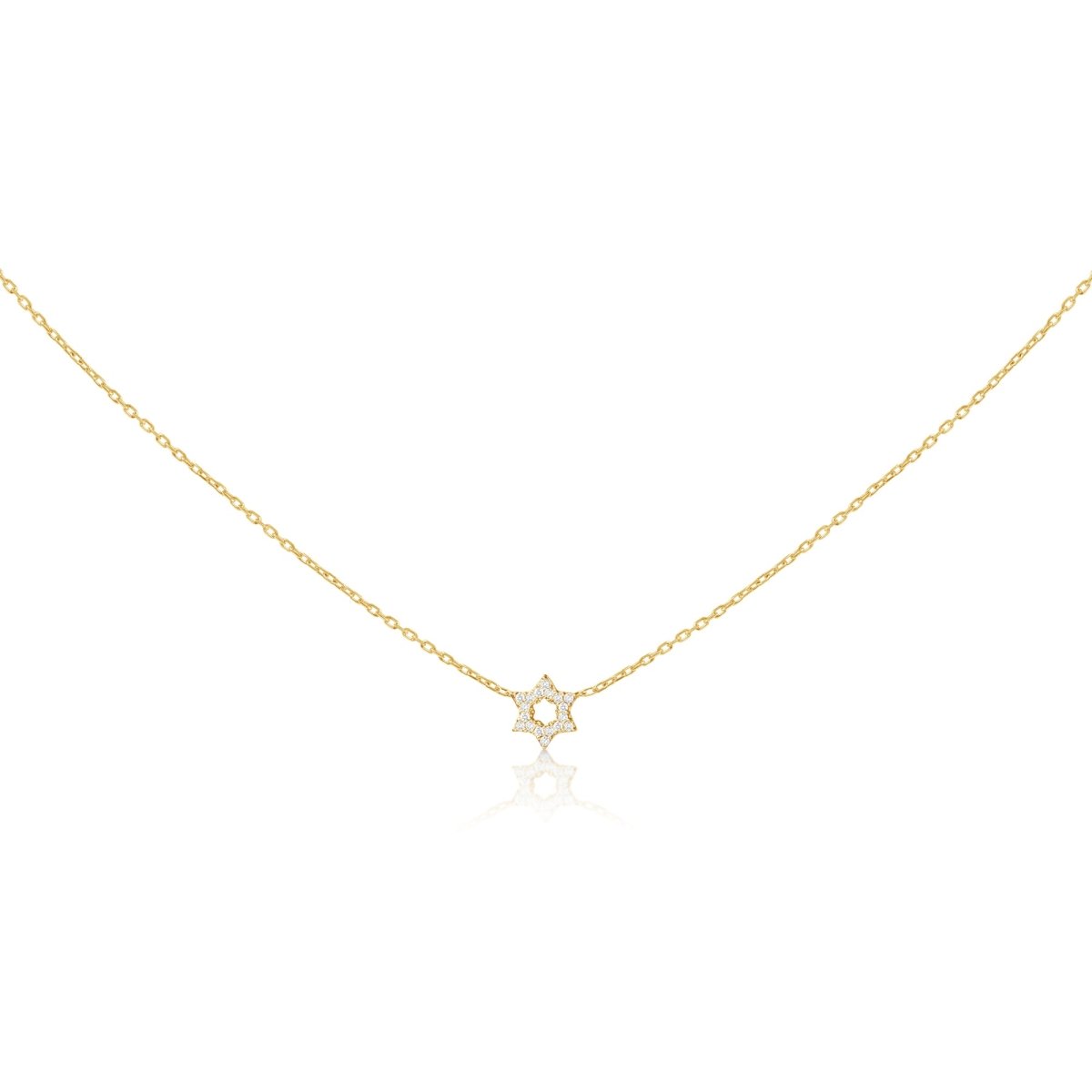 Diamond Star of David Pendant in 14k Gold | Elegant Necklace