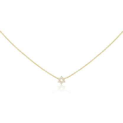 Diamond Star of David Pendant in 14k Gold | Elegant Necklace