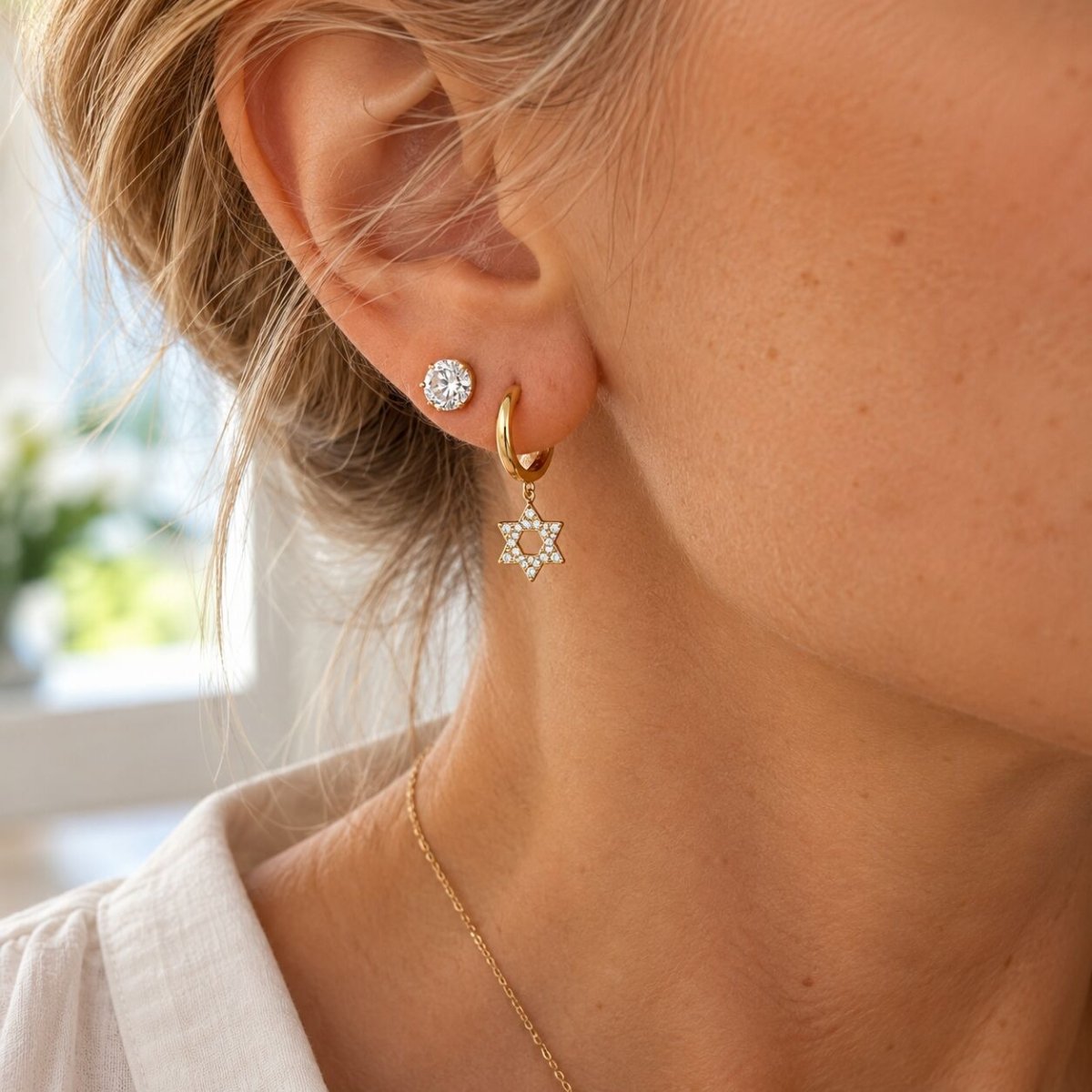 Diamond Stud Earrings in 14k Yellow Gold, effortlessly elegant every day