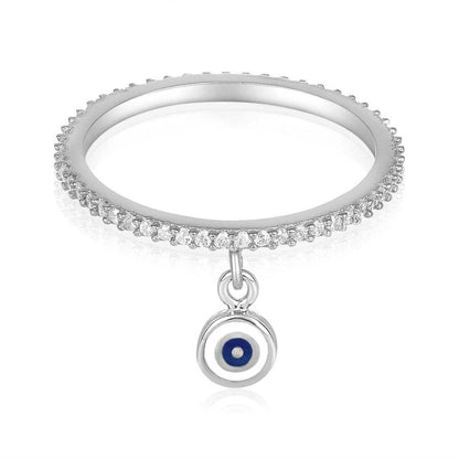 Double Evil Eye Ring in Sterling Silver