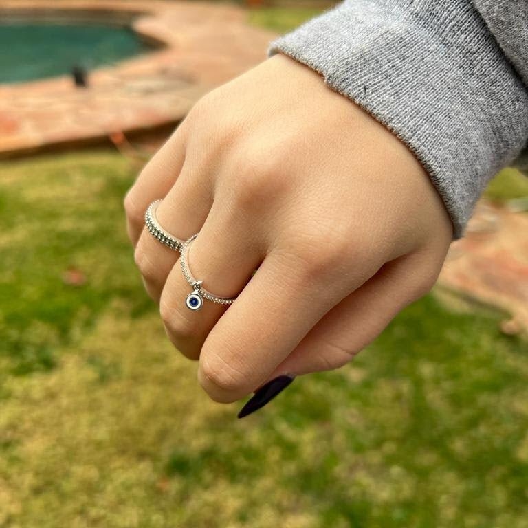 Double Evil Eye Ring in Sterling Silver