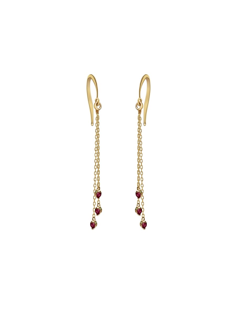 Dangle Gemstone Earrings 14k Gold
