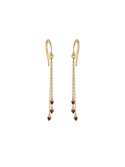 Dangle Gemstone Earrings 14k Gold