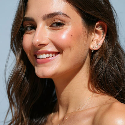 Earrings | Chain and Diamonds in 14k Gold