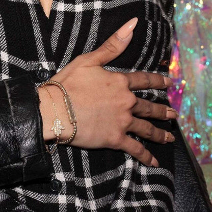 Elegant Hamsa Hand Bracelet with Sparkling Gemstones