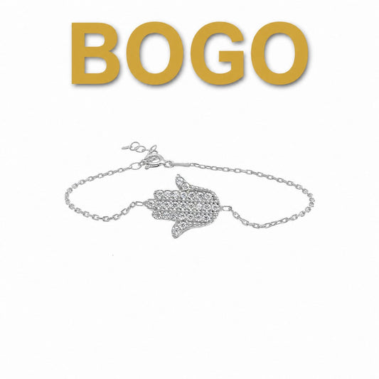 Elegant Hamsa Hand Bracelet with Sparkling Gemstones