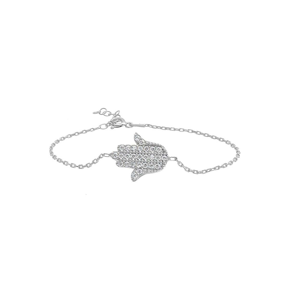 Elegant Hamsa Hand Bracelet with Sparkling Gemstones