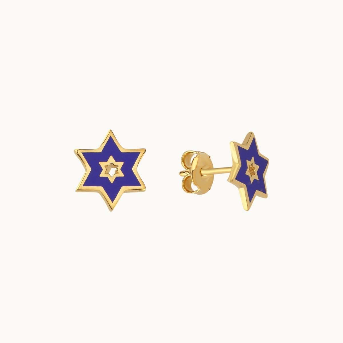 Enamel Star of David Stud Earrings | 4 Colors | Alef Bet