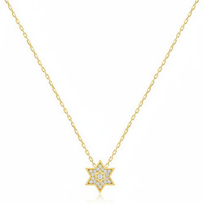 Everyday Star of David Necklace CZ Gold and Silver | Alef Bet