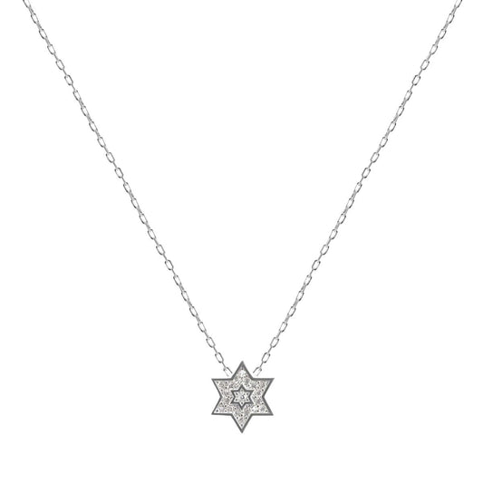 Everyday Star of David Necklace CZ Gold and Silver | Alef Bet