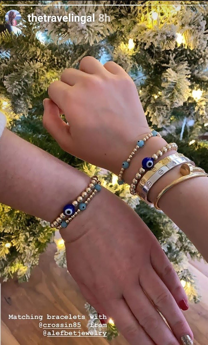 Evil Eye 5mm Silver or Gold Bead Bracelet Perfect for Stacking