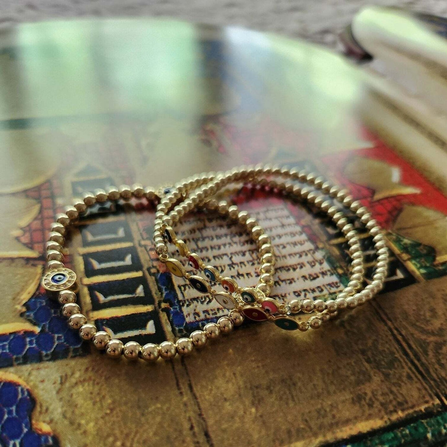 Evil Eye Bead Bracelet with Colorful Protection