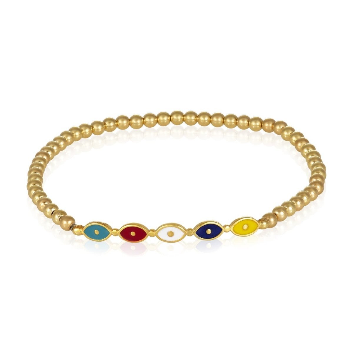 Evil Eye Bead Bracelet with Colorful Protection
