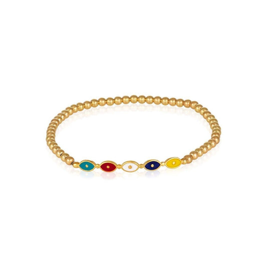 Evil Eye Bead Bracelet with Colorful Protection