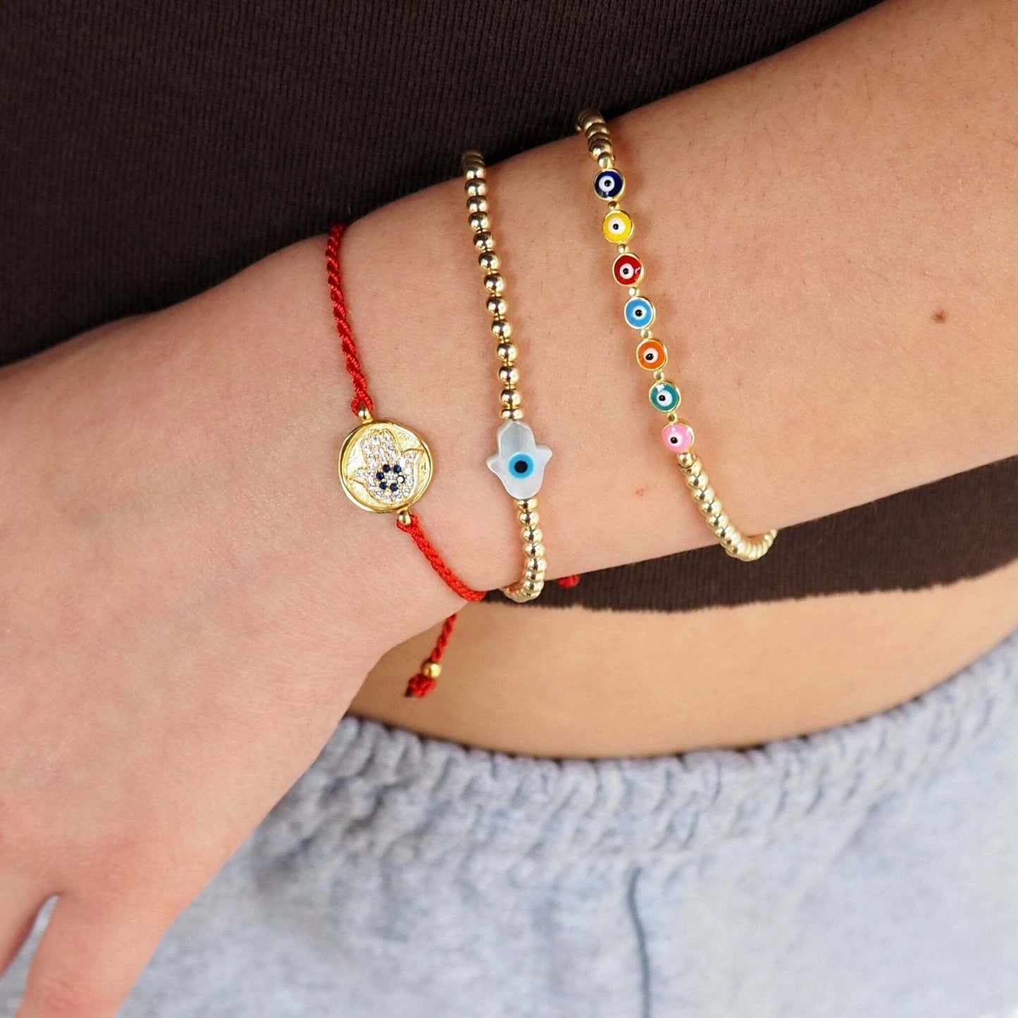 Evil Eye Bead Bracelet with Colors
