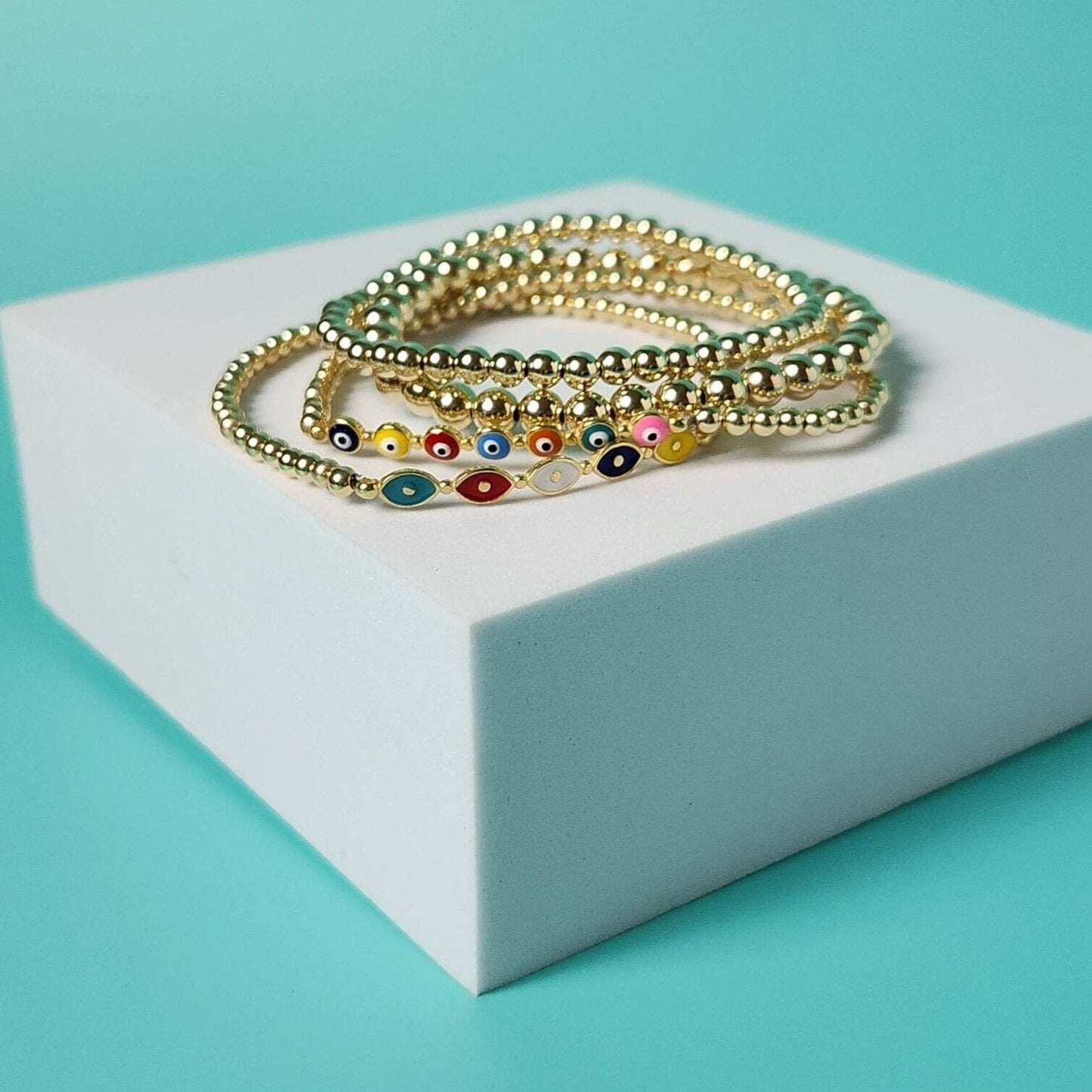 Evil Eye Bead Bracelet with Colors