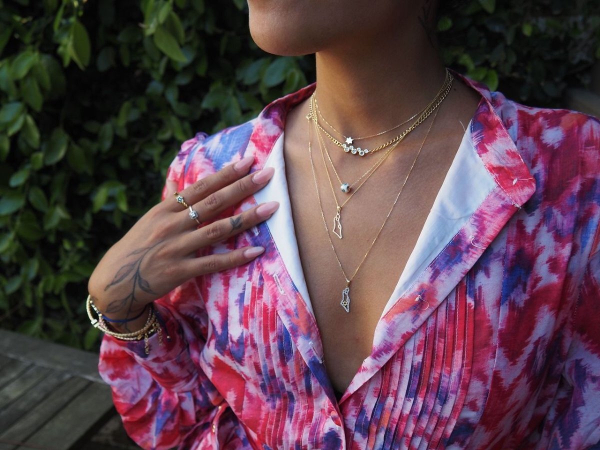 Evil Eye Bead Necklace in Gold