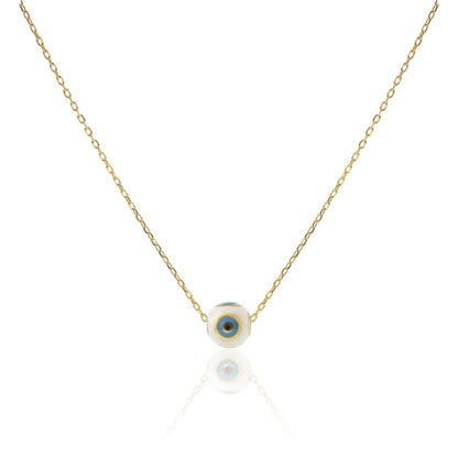 Evil Eye Bead Necklace in Gold