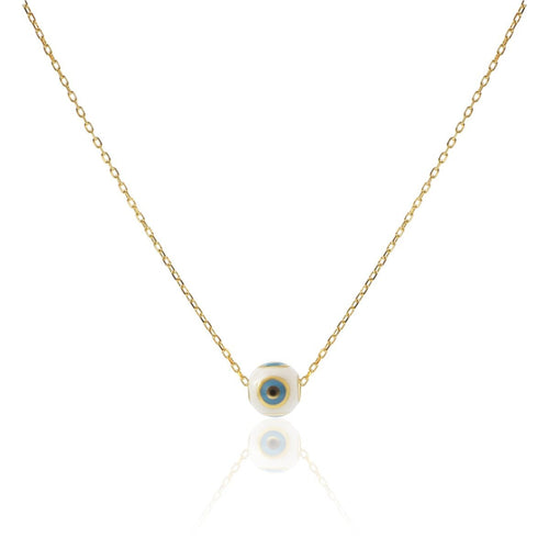 Evil Eye Bead Necklace in Gold