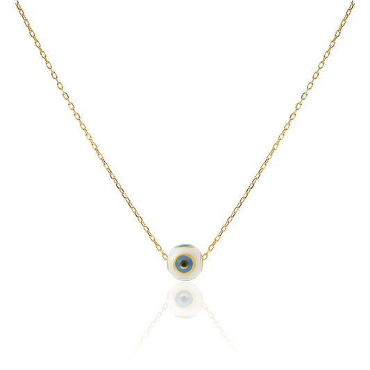 Evil Eye Bead Necklace in Gold