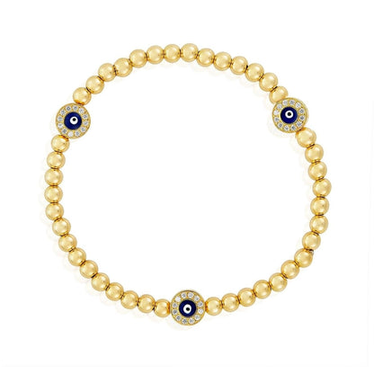 Evil Eye CZ Bead Bracelet in 14k Yellow Gold Filled, the everyday protection bracelet you never want to take off