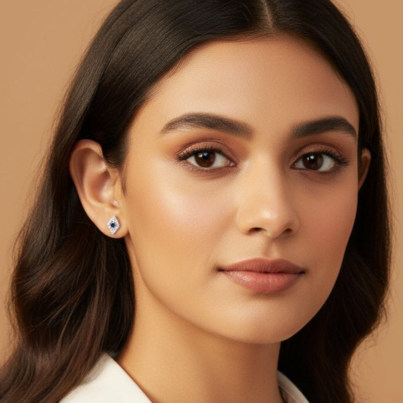 Evil Eye Earrings With Diamonds and Sapphires