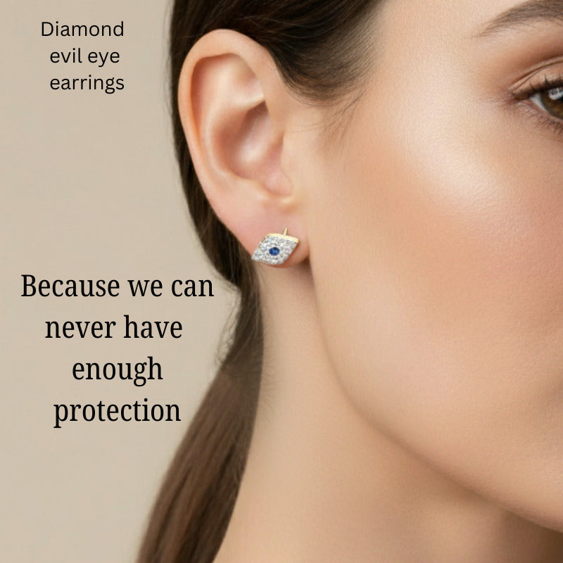 Evil Eye Earrings With Diamonds and Sapphires